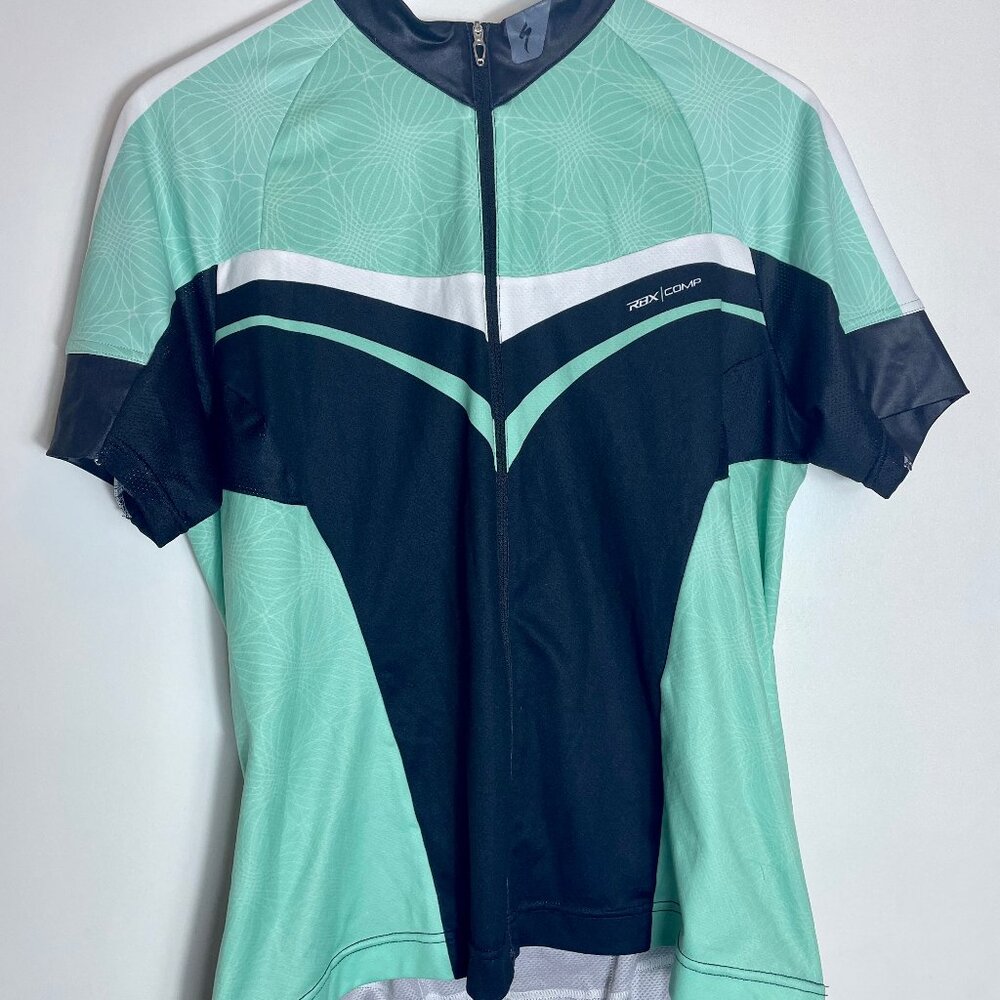 RBX Women's Cycling Road Bike Jersey Semi-Form Fitting Mint Teal Size Large Full